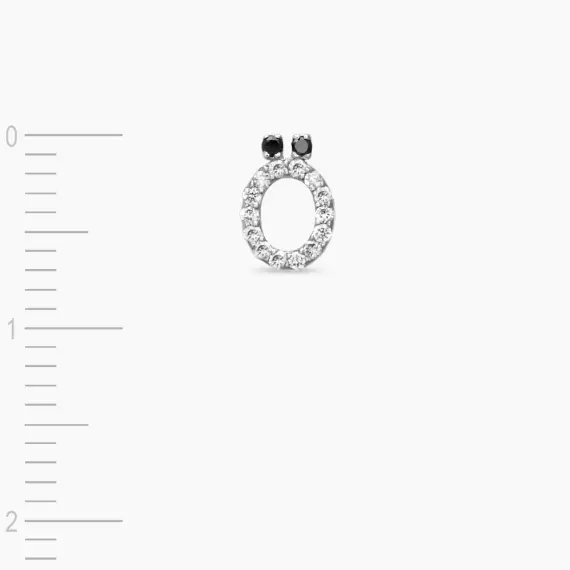 Diamond White Gold Ö Letter Mini Single Earring - 3