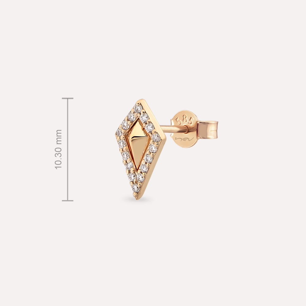 Diya Diamond Rose Gold Single Earring - 3