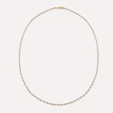 Dorika Detaylı Rose ve Beyaz Altın Kolye Zinciri - Nev Jewellery (1)