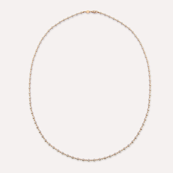Dorika Detaylı Rose ve Beyaz Altın Kolye Zinciri - Nev Jewellery