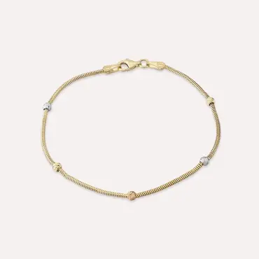 Dorika Detaylı Sarı Altın Balıksırtı Bileklik - Nev Jewellery (1)