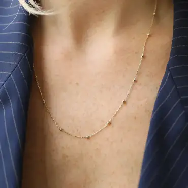 Dorika Detaylı Sarı Altın Zincir - Nev Jewellery (1)