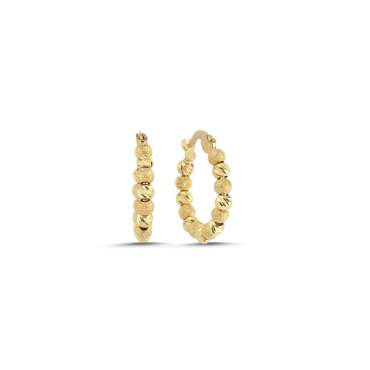 Dorika Tasarım Kalemli Halka Küpe - NEV JEWELLERY