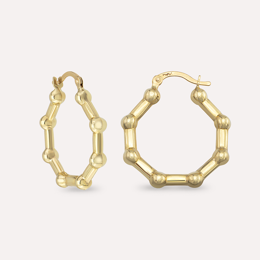 Dory Sarı Altın Halka Küpe - Nev Jewellery (1)
