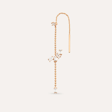 Dream 0.32 CT Baget Pırlanta Taşlı Tek Küpe - Nev Jewellery