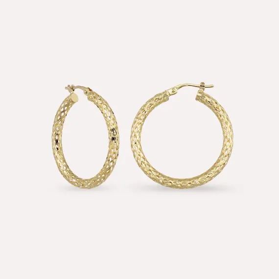 Drew Yellow Gold Hoop Earring - 1