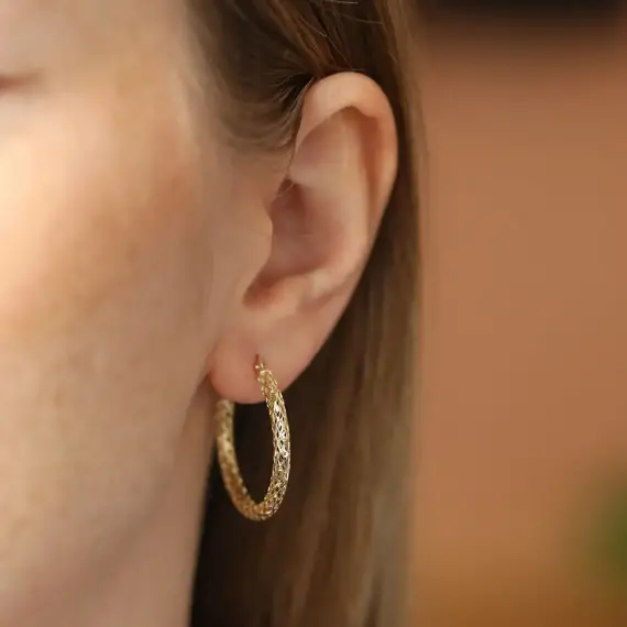 Drew Yellow Gold Hoop Earring - 2