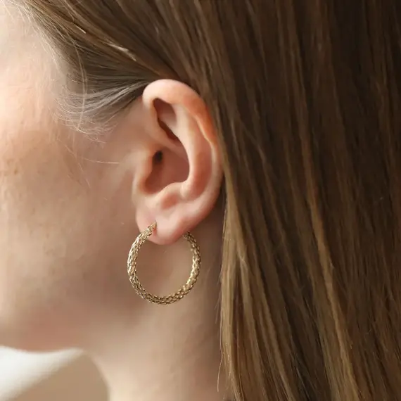 Drew Yellow Gold Hoop Earring - 3