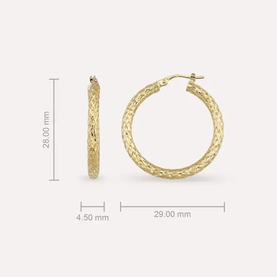 Drew Yellow Gold Hoop Earring - 4