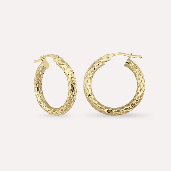 Drew Jr. Yellow Gold Hoop Earring - 1