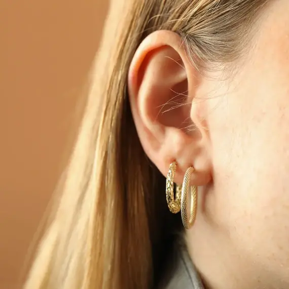 Drew Jr. Yellow Gold Hoop Earring - 2