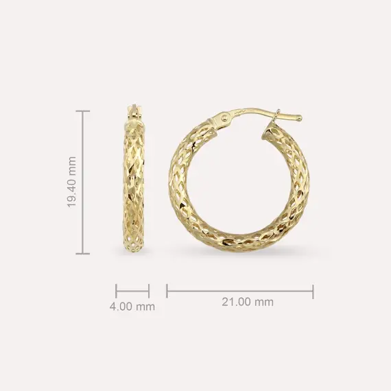 Drew Jr. Yellow Gold Hoop Earring - 3