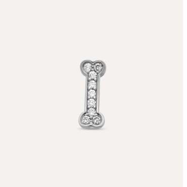 Droopy White 0.06 CT Pırlanta Taşlı Mini Tek Küpe - Nev Jewellery