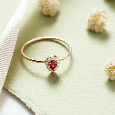 Drop 0.24 CT Ruby and Diamond Ring - Nev Jewellery
