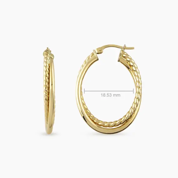 Dualis Yellow Gold Italian Earring - 3