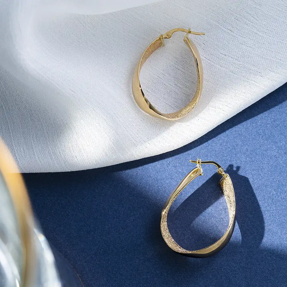 Dune Medium Yellow Hoop Earring - 3