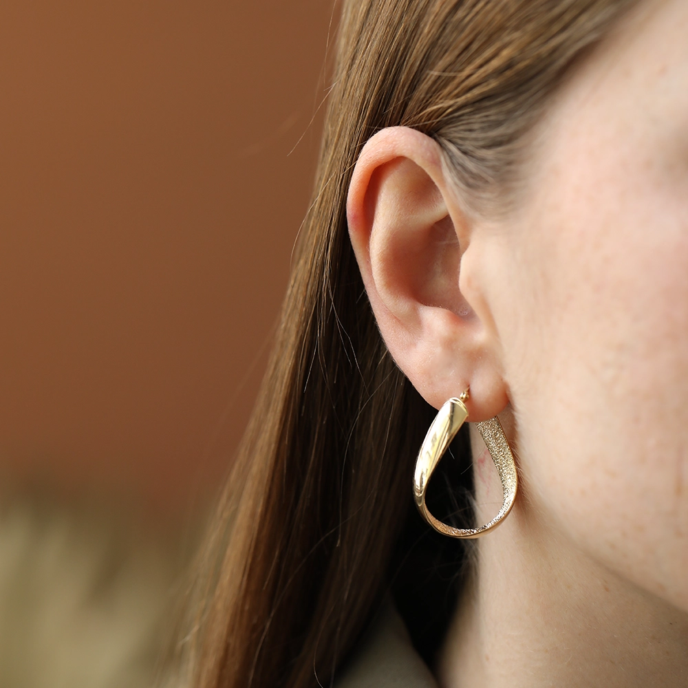 Dune Medium Yellow Hoop Earring - 1