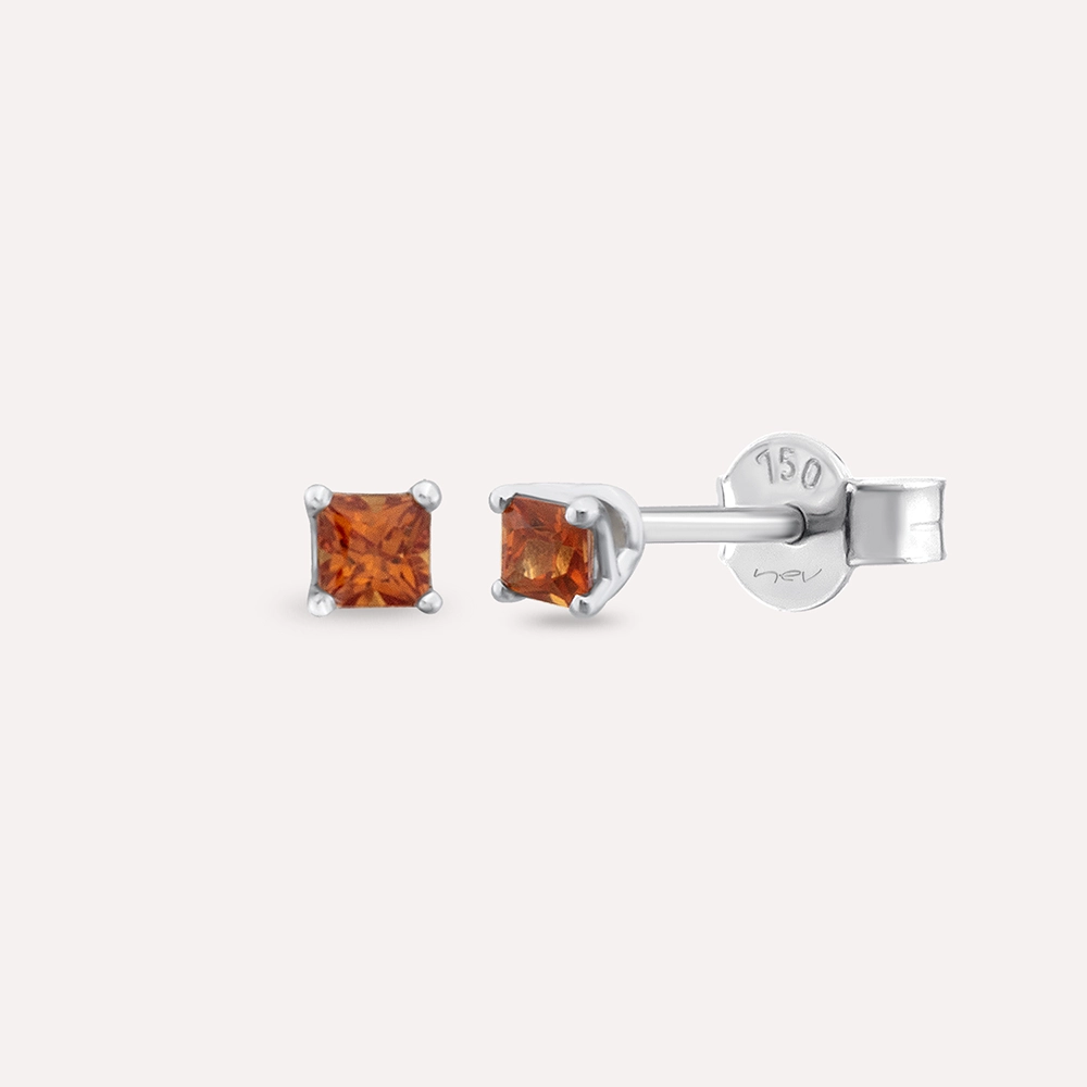 Duo 0.29 CT Orange Sapphire White Gold Earring - 1