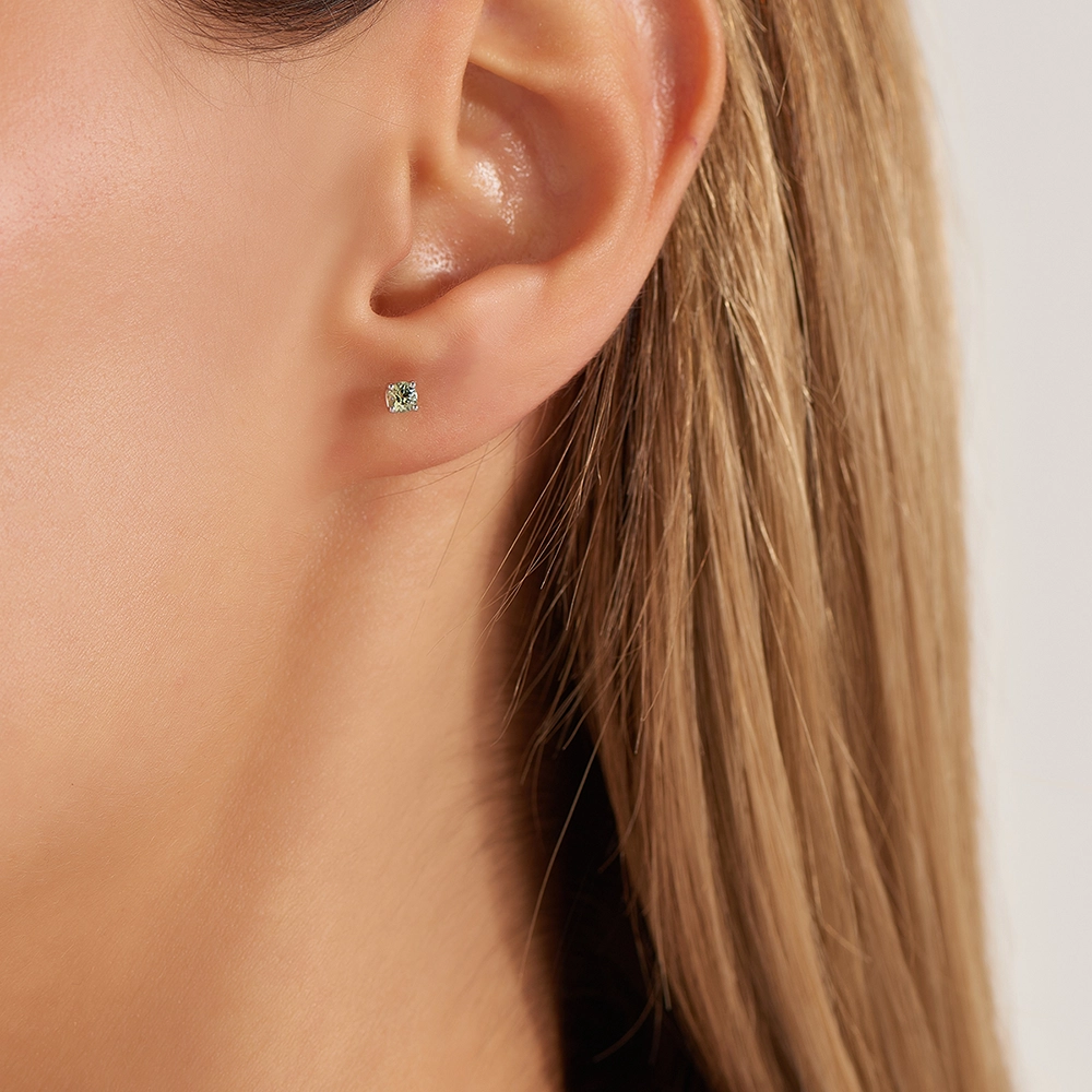 Duo 0.30 CT Green Sapphire White Gold Earring - Nev Jewellery (1)