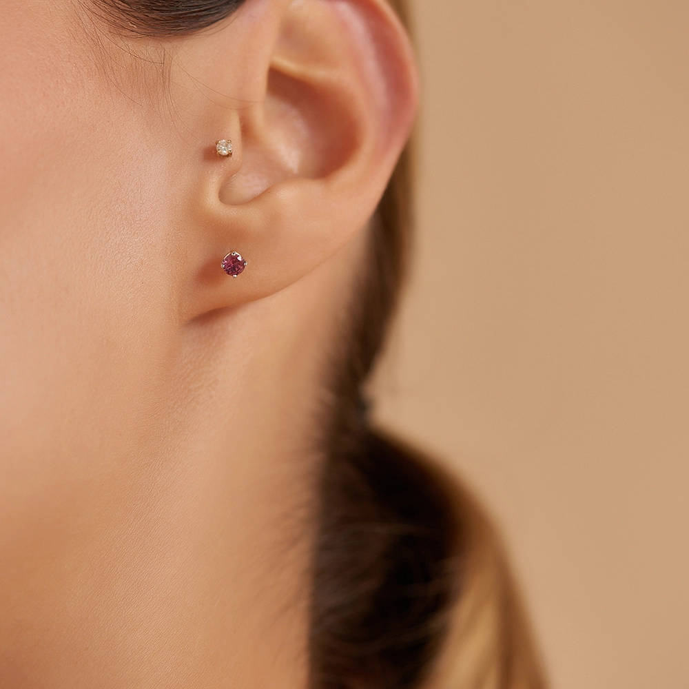 Duo 0.45 CT Red Sapphire White Gold Earring - Nev Jewellery (1)