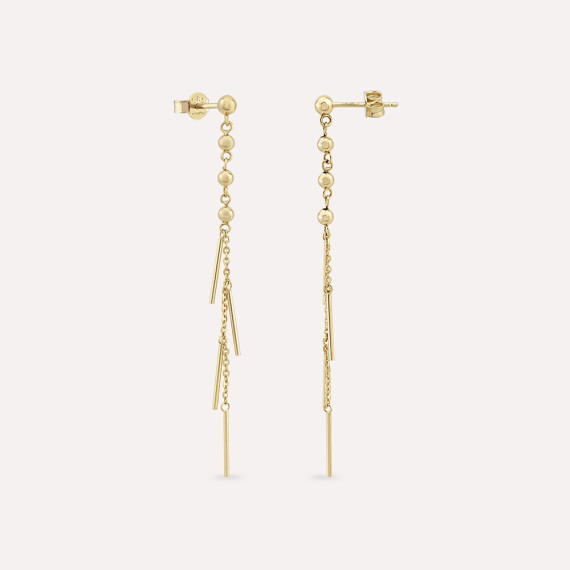 Eave Sarı Altın Küpe - Nev Jewellery