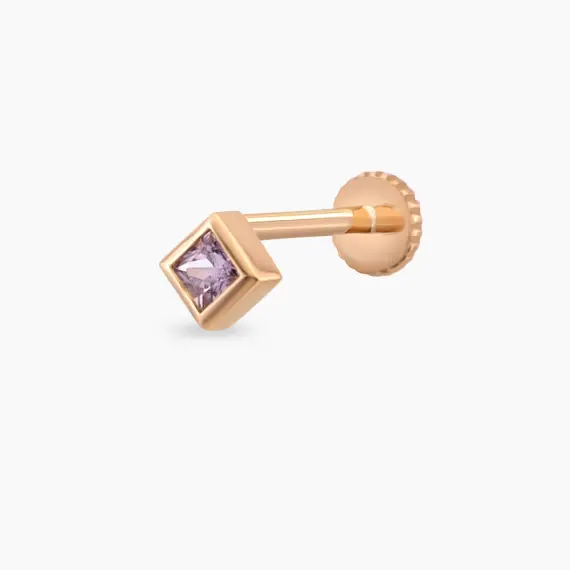 Echo Pink Safir Taşlı Rose Gold Piercing - 1