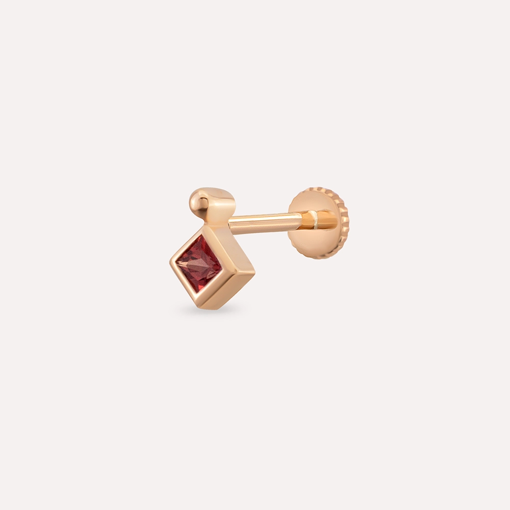 Echo Red Sapphire Rose Gold Piercing - 1