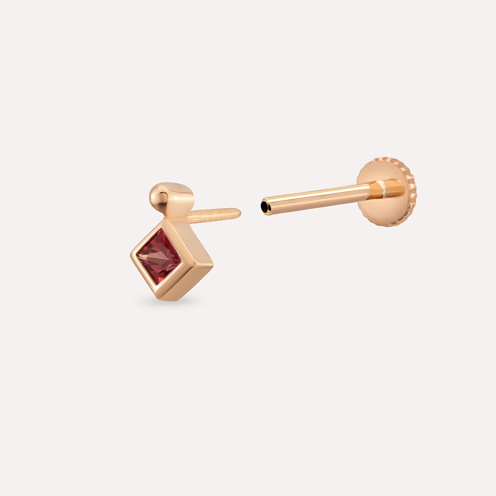 Echo Red Sapphire Rose Gold Piercing - 3