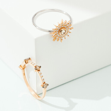 Eclipse Brown Pırlanta Taşlı Beyaz Altın Yüzük - Nev Jewellery (1)