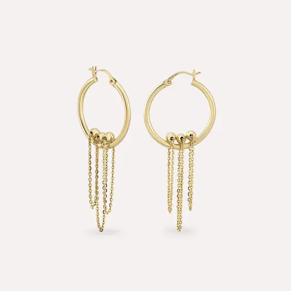 Edwin Yellow Gold Hoop Earring - 1