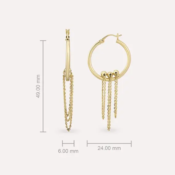 Edwin Yellow Gold Hoop Earring - 3