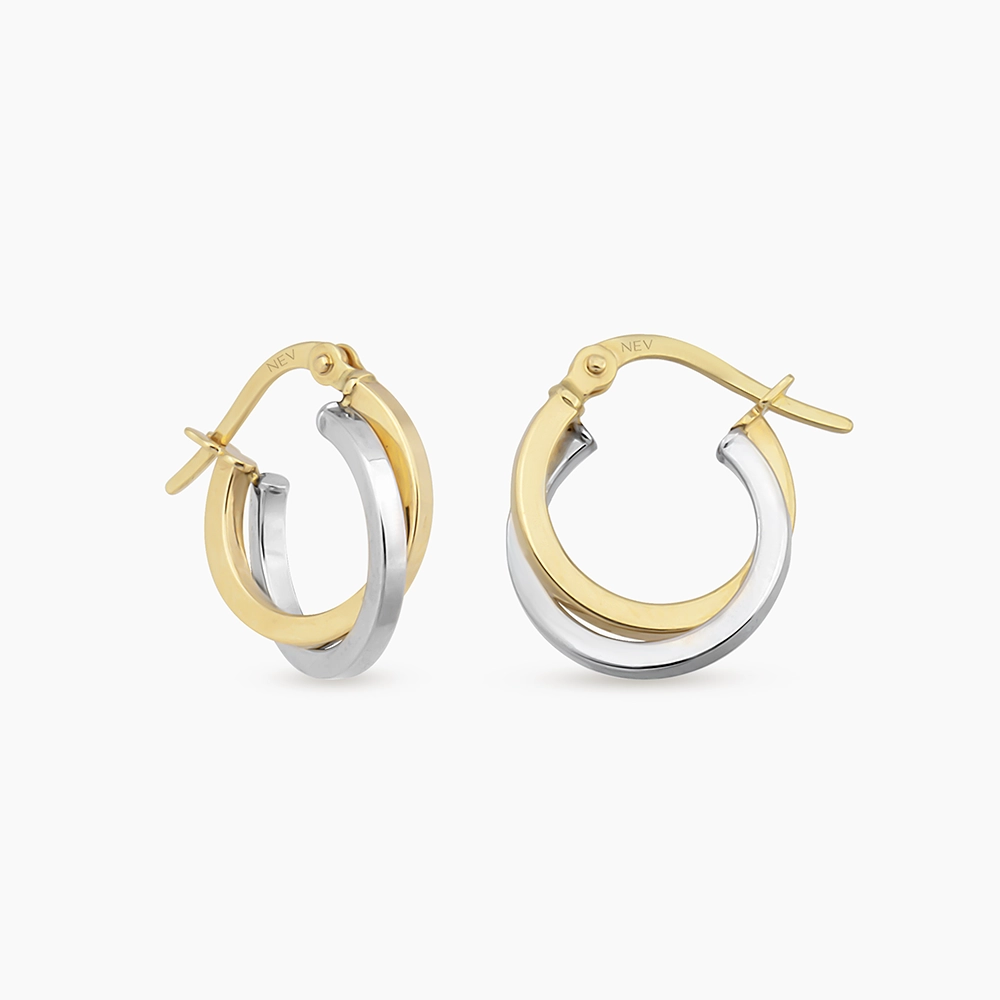 Elara XXS Yellow and White Gold Hoop Earrings - 1