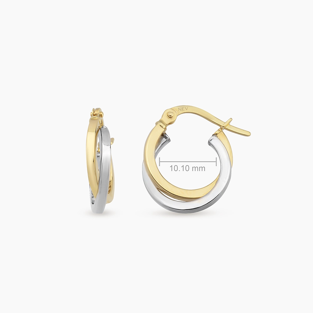 Elara XXS Yellow and White Gold Hoop Earrings - 4