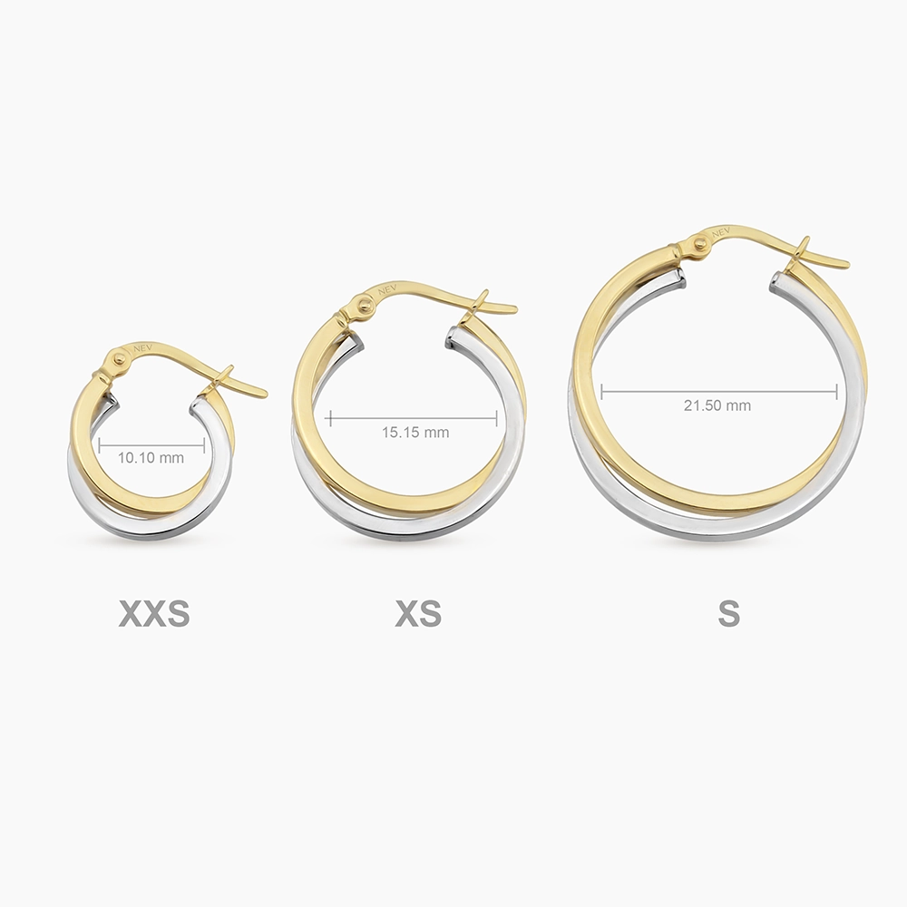 Elara XXS Yellow and White Gold Hoop Earrings - 5