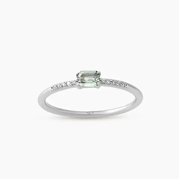 Elaris 0.29 CT Multicolor Safir ve Pırlanta Taşlı Beyaz Altın Yüzük - 1