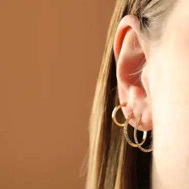 Elias Yellow Gold Hoop Earring - Nev Jewellery (1)