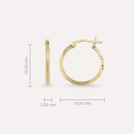 Elias Yellow Gold Hoop Earring - 3