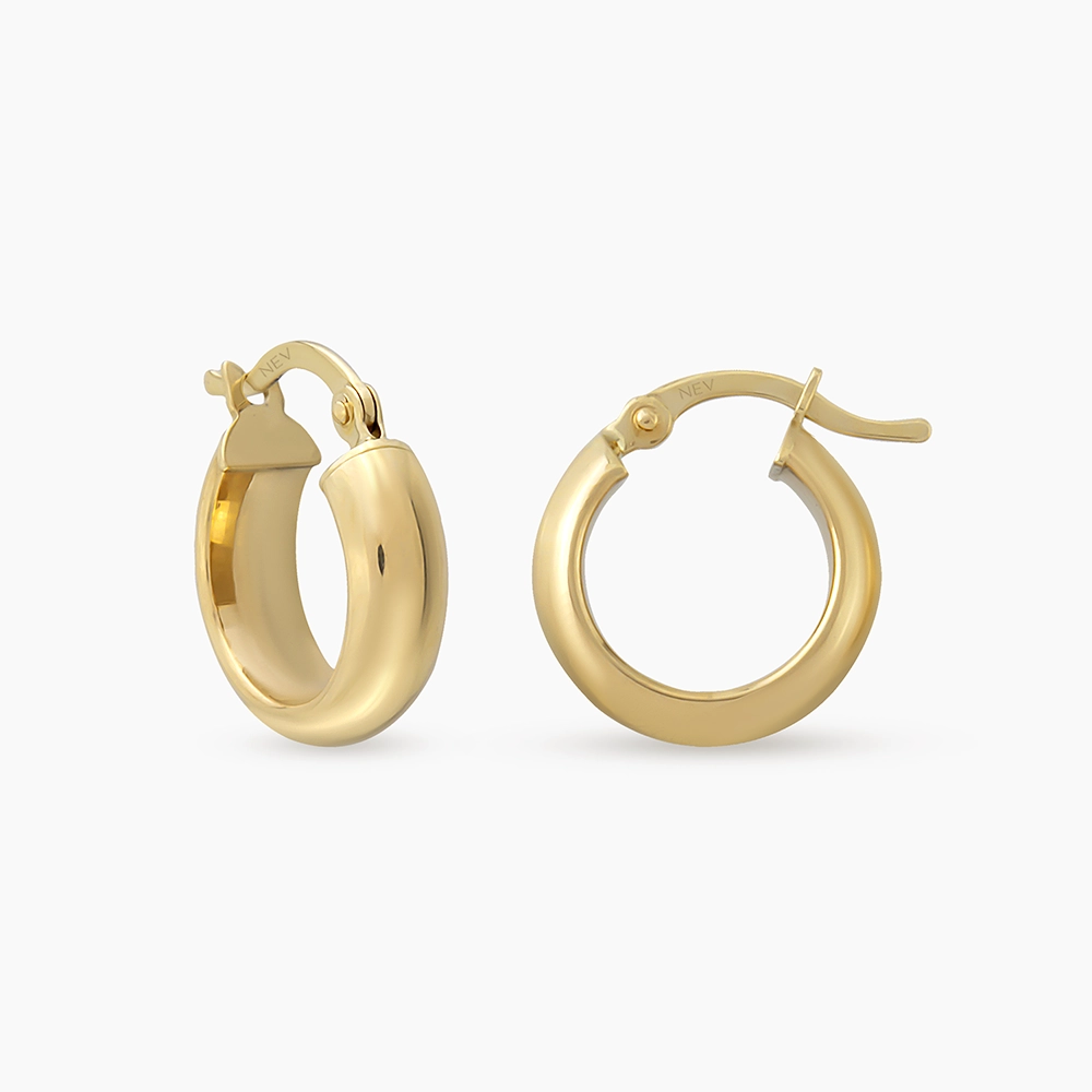 Elina XS Sarı Altın Halka Küpe - 1