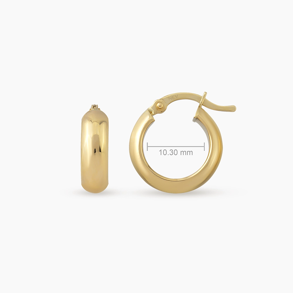 Elina XS Sarı Altın Halka Küpe - 4