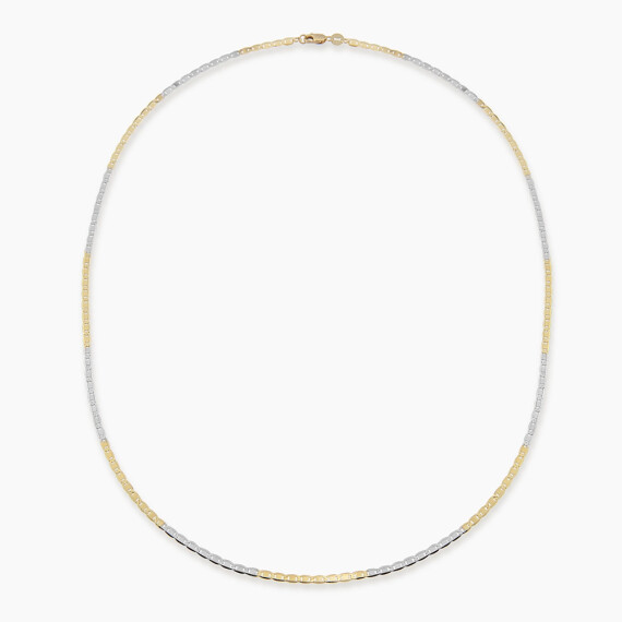 Elios Yellow and White Gold Italian Necklace - Nev Jewellery