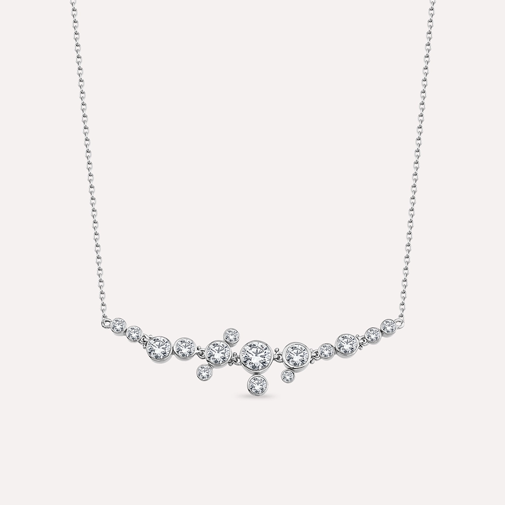 Ellie 1.35 CT Diamond White Gold Necklace - 2