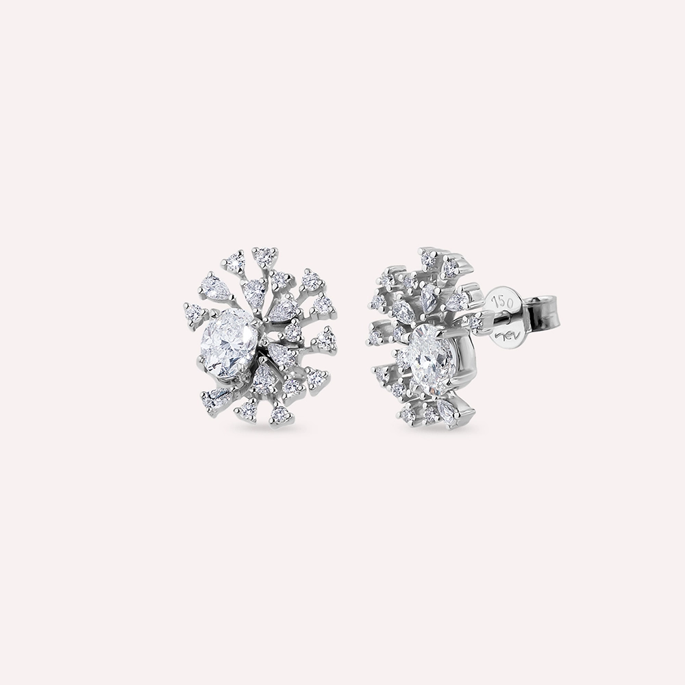 Elliot 1.02 CT Oval Kesim Pırlanta Taşlı Beyaz Altın Küpe - Nev Jewellery (1)