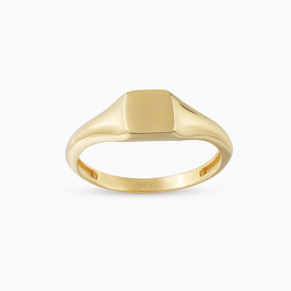 Elva Sarı Altın Yüzük - Nev Jewellery