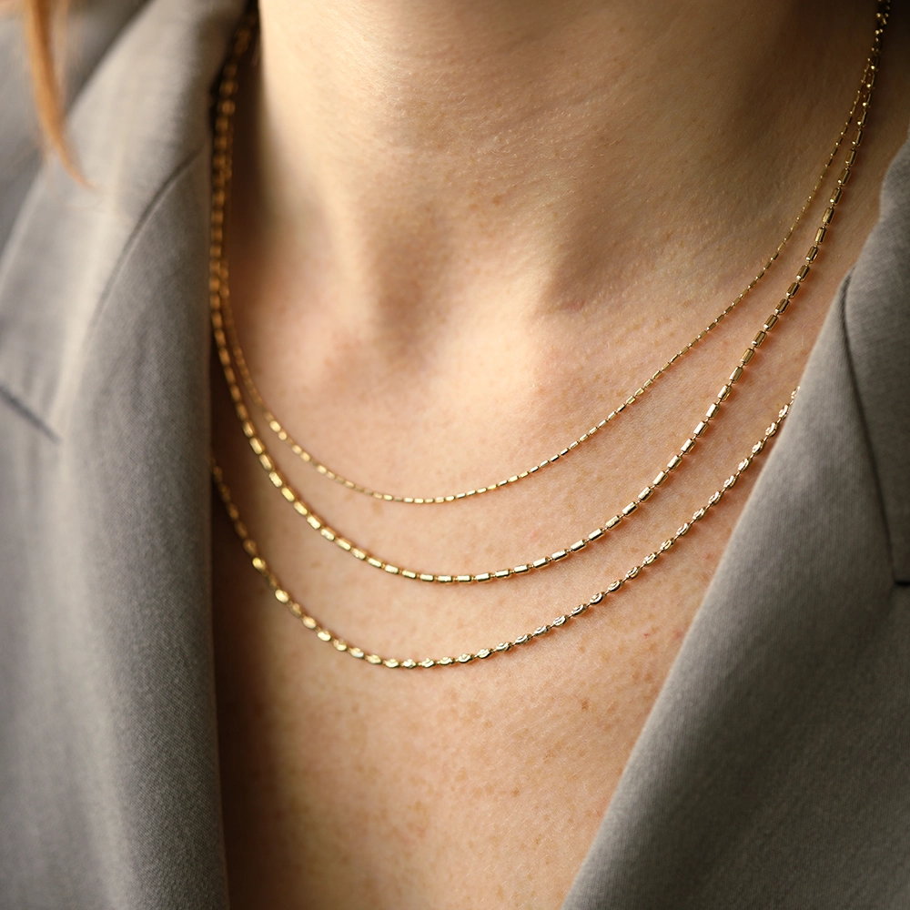 Ely Medium Yellow Gold Italian Necklace - Nev Jewellery (1)