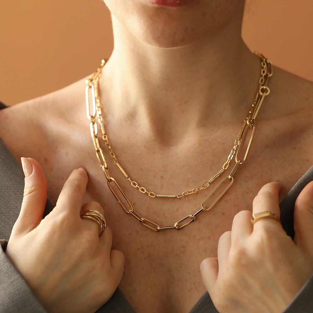 Elys Yellow Gold Italian Necklace - 2