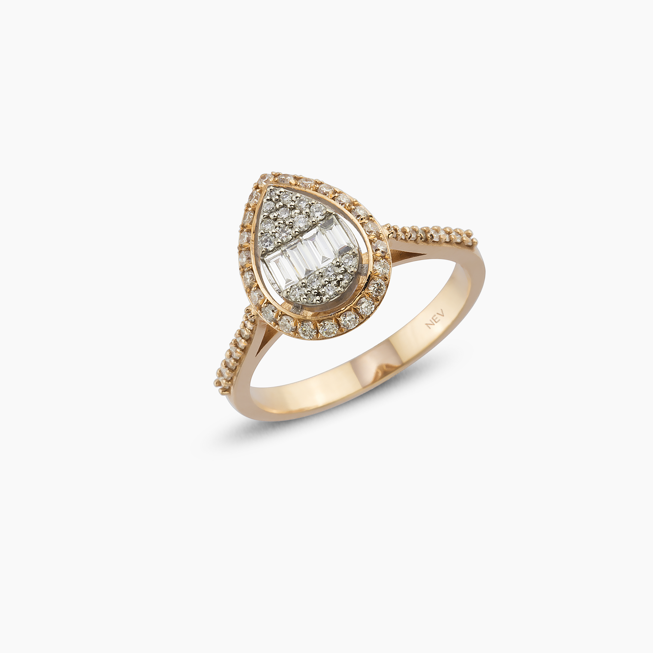 Elysia 0.57 CT Baguette Diamond Rose Gold Ring - 2