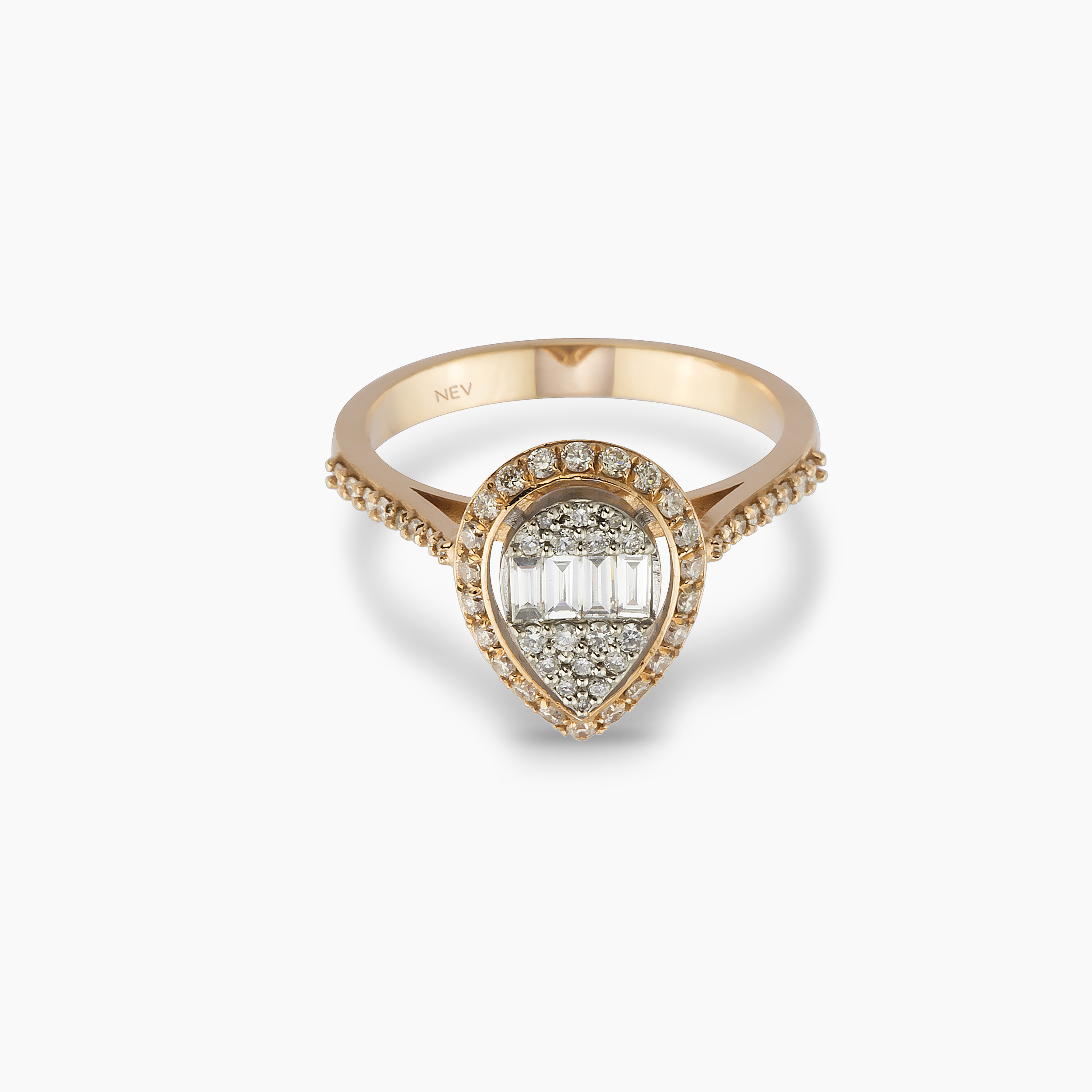 Elysia 0.57 CT Baguette Diamond Rose Gold Ring - 4