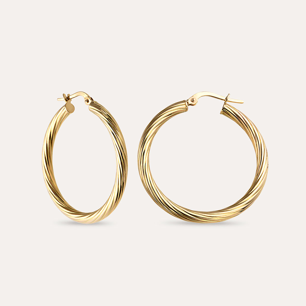 Ember Yellow Gold Hoop Earrings - 1