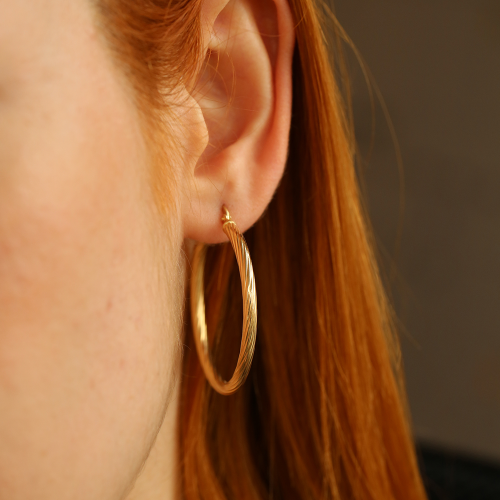 Ember Yellow Gold Hoop Earrings - 3