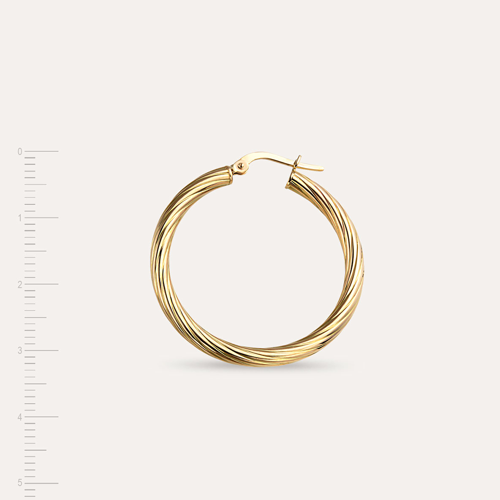 Ember Yellow Gold Hoop Earrings - 4